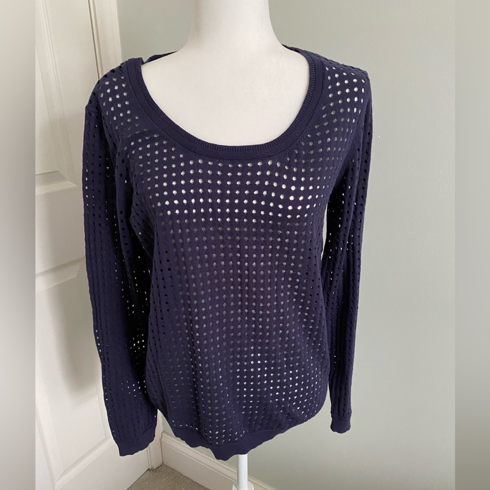 Rebecca Elliot spring/fall navy blue knit sweater, new w/o tags